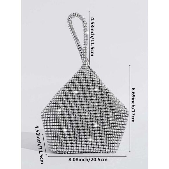 ✨ Glitter Decor Sparkly Shiny Bling Evening Party Purse Clutch Wristlet Bag NEW - Picture 13 of 17